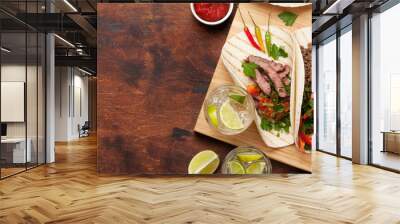 Set of mexican tacos Wall mural