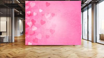 valentine's day pink hearts background Wall mural