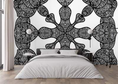 Abstract black detailed ornament Wall mural