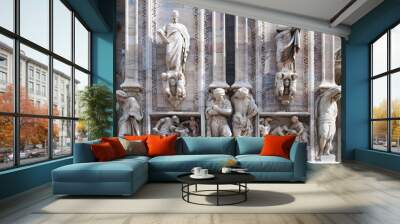 statues of the duomo, the cathedral in milan Wall mural