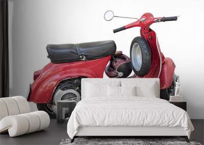 Vespa rossa, tradizionale scooter italiano Wall mural