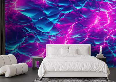 seamless pattern - texture of synthwave styled abstract pattern Wall mural