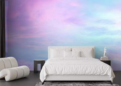 Beautiful soft pastel clouds sky background Wall mural