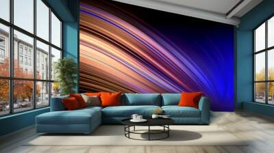 High speed fast advance curve technology evolution concept, Curved light tech trail abstract background Wall mural