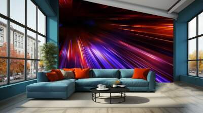 Panoramic high speed moving fast light technology concept, light abstract background Wall mural