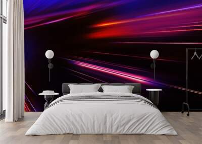 Panoramic high speed technology concept, light abstract background Wall mural