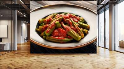  okra dish with tomato paste  Wall mural