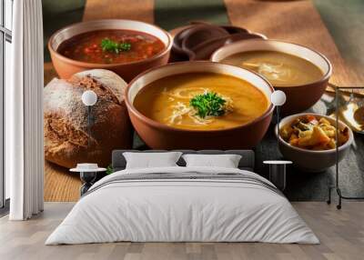  SOUPS and bread Wall mural