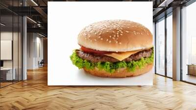 meat burger white background Wall mural