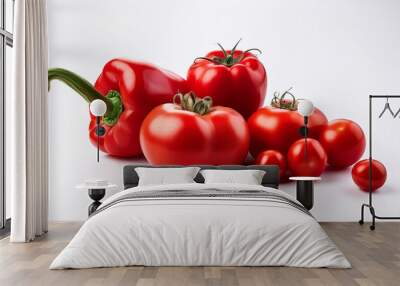 red vegetables white background Wall mural