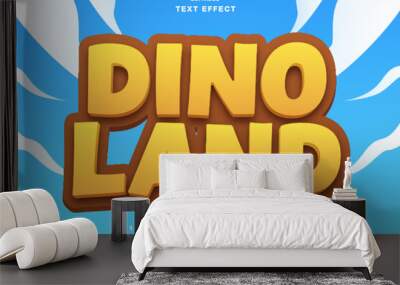 Dino Land Cartoon Editable Text Effect Wall mural