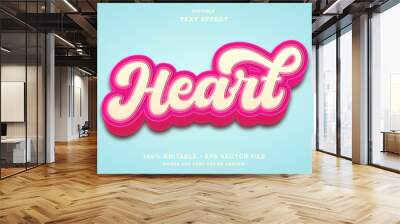 Heart Valentines Editable Text Effect Wall mural