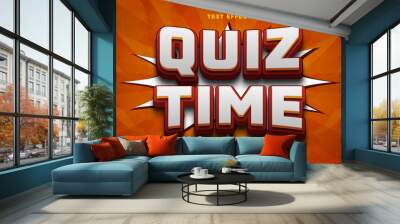 quiz time text style effect template editable Wall mural