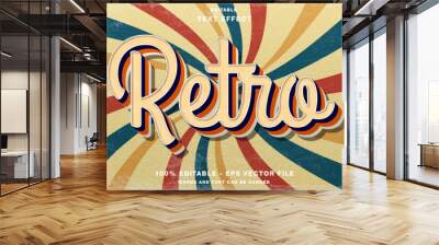 Retro Vintage Editable Text Effect Wall mural