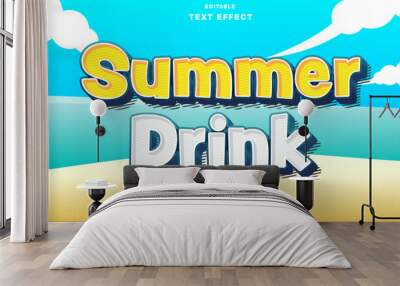 Summer Drink 3d text style effect template editable Wall mural