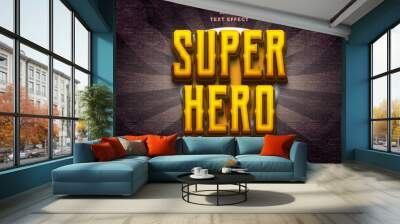 Super Hero text style effect template editable text effect Wall mural