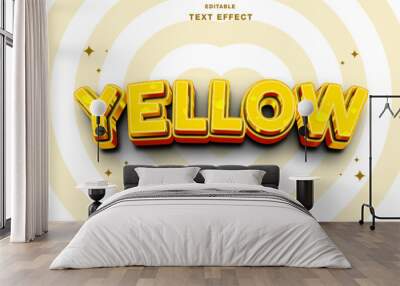 Yellow 3d text style effect template editable Wall mural