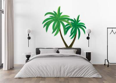 two palm trees vector illustration, coconut trees hand drawing art Wall mural