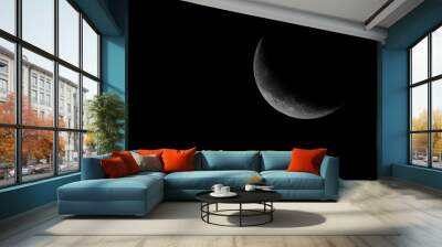 close up of the waning crescent moon Wall mural