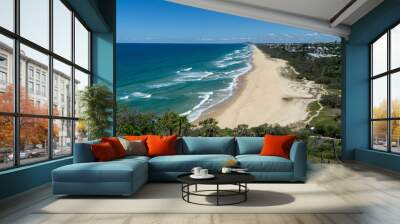 the beautiful beach of Noosa on the sunshine coast in Australia with beautiful weather and blue sky with white clouds Wall mural