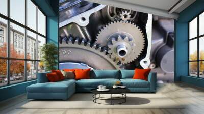 The gears of a motorcycle transmission Wall mural