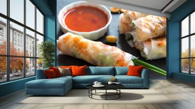 Fresh vietnamese prawn rolls. Wall mural