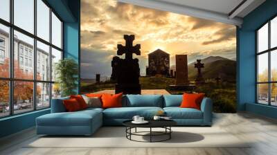 Kamakatar Chapel in sunset ,Vanadzor, Lori, Armenia Wall mural