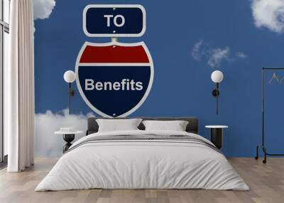 Benefits this way Wall mural