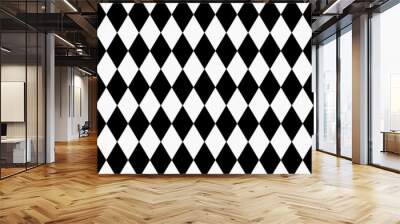 Black and White Diamond Shape Fabric Background Wall mural