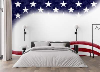 Red, white, and blue USA flag border isolated on white Wall mural