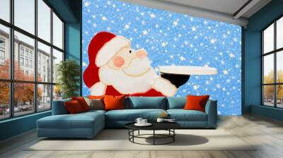 Santa Claus decoration on star background, merry Christmas Wall mural