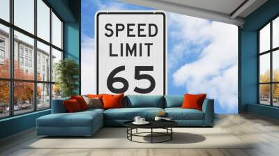 US 65 mph Speed Limit sign Wall mural