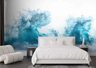 water splash of sea isolated on white Wall mural