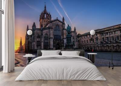 st giles cathedral at sunrise, edinburgh Wall mural