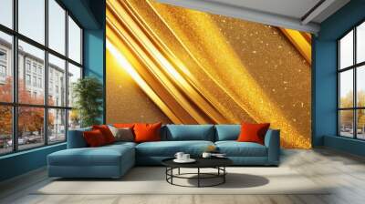 abstract golden glitter background with gold line texture Wall mural