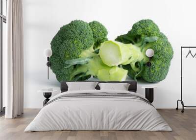 Broccoli on a white background Wall mural