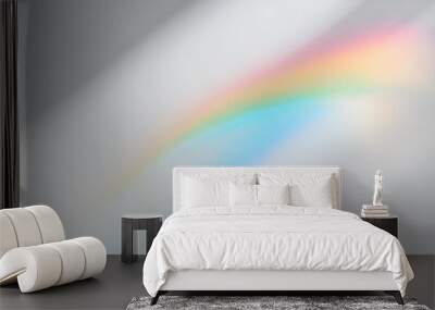 water texture overlay effect for photo and mockups organic drop diagonal shadow caustic effect with rainbow refraction of light on a white wall Wall mural