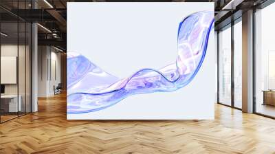 3d glass of abstract shape in the form of a wave. illustration of 3d rendering. Wall mural