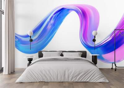 3d glass of abstract shape in the form of a wave. Vector Illustration Wall mural