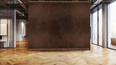 Brown leather background with seams Wall mural