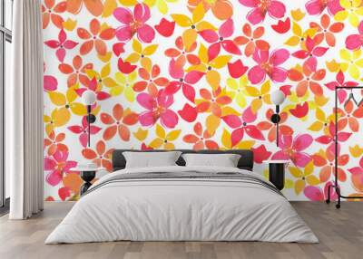 Flower seamless pattern on white background Wall mural