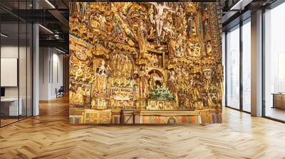 Sepulchers of John II of Castile and Isabella of Portugal in the Miraflores Charterhouse by Jenaro Pérez Villaamil and Charles Fichot in 1850, Burgos, Spain Wall mural