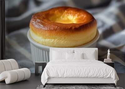 Golden Brown Soufflé in White Ramekin  Wall mural