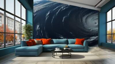 Hurricane seen from space Wall mural