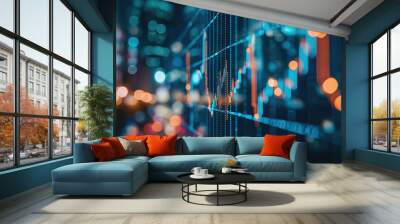 abstract image of the world of finance and investments. colorful and bokeh effect. online finance an Wall mural