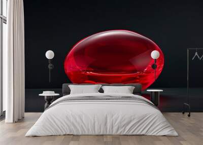 A glowing red jelly glass blob Wall mural