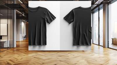 Printed mockup template featuring a blank black t-shirt Wall mural