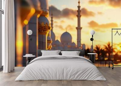 Sideangle shot of a beautiful mosque Wall mural