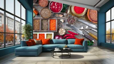 Spices and condiments for food Wall mural