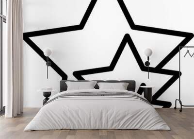 black star thin line icon. Flat star symbol sign simple for web design buttons, mobile apps, interface. Stroke png illustration Wall mural